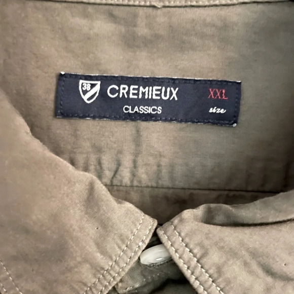 CHEMIEUX XXL NWT 100% cotton shirt. Olive w/pearl button down front, 2 pockets - Picture 5 of 8